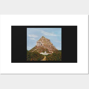 MOUNTAIN MONTGO AND THE ORANGE GROVES, JAVEA, SPAIN Posters and Art